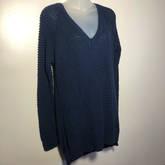 XL AMERICAN EAGLE Navy Blue V-Neck Jegging Sweater - Picture 2 of 8